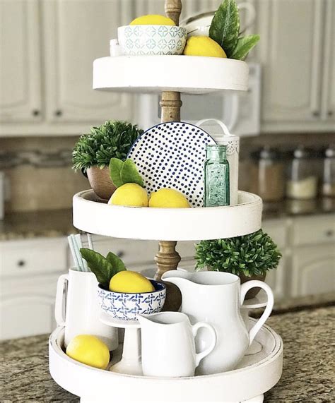 summer tier tray|summer tiered tray ideas.